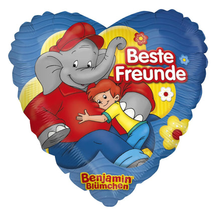 Ballon Benjamin Blümchen en forme de cœur (vide) 45 cm