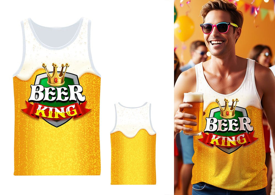 Bier Shirt Wit Goud van Fiestas Guirca koop je bij Partywinkel