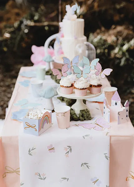 Chemin de table fleurs blanc 5m