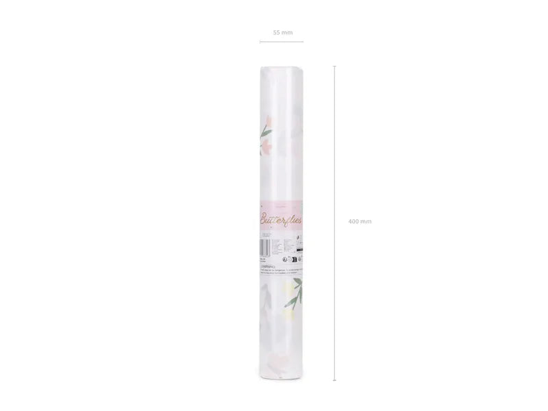 Chemin de table fleurs blanc 5m