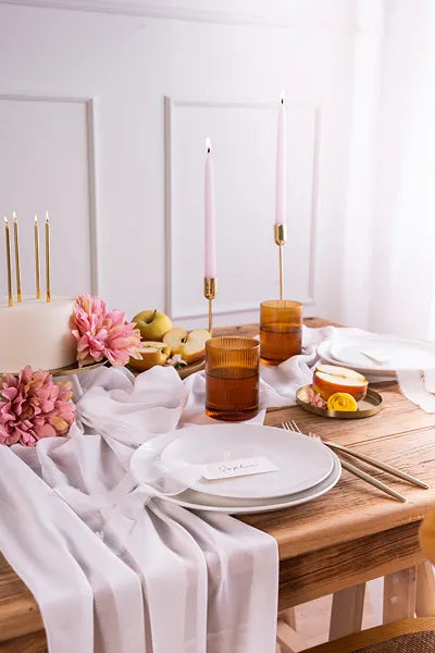 Chemin de table blanc 1.5m