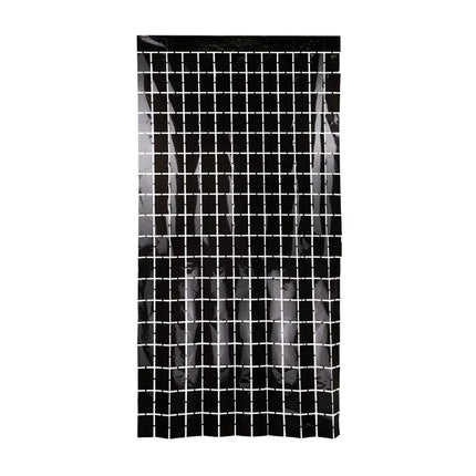 Carré de rideau de porte noir 2m