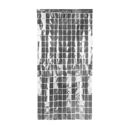 Carrés de rideau de porte argentés 2m