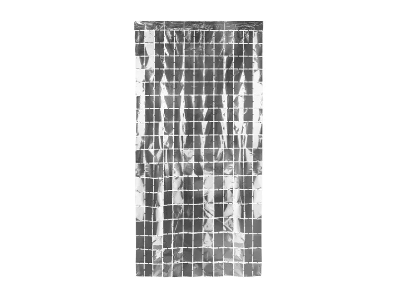 Carrés de rideau de porte argentés 2m
