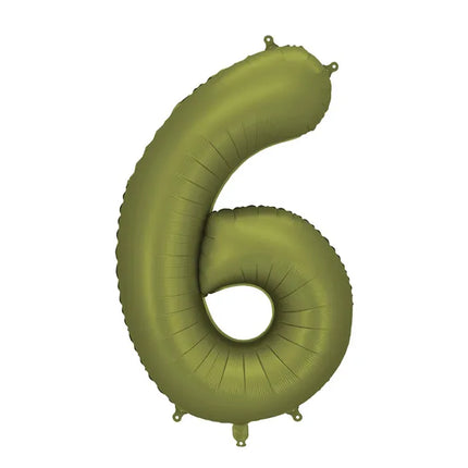 6 Year Figure Balloon Olive Green Empty 86cm