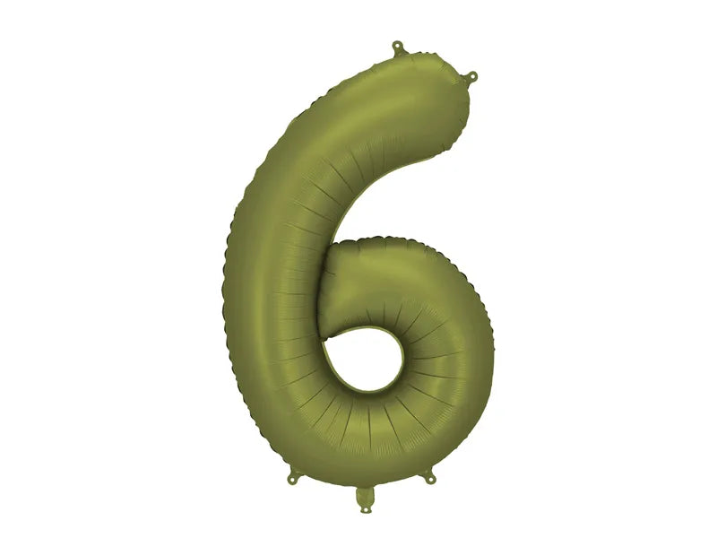 6 Year Figure Balloon Olive Green Empty 86cm