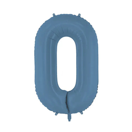 0 Year Figure Balloon Blue Matt Empty 86cm