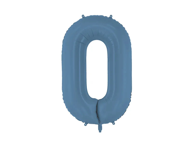 0 Year Figure Balloon Blue Matt Empty 86cm