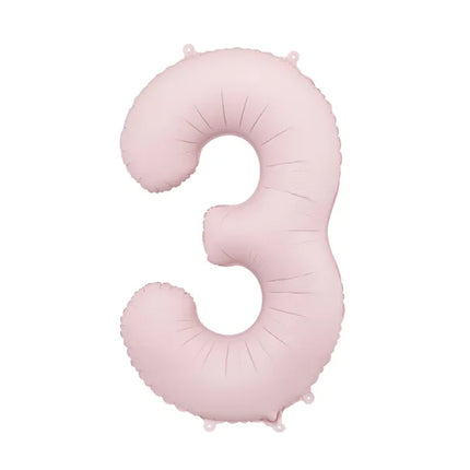 Ballon de baudruche Numéro '3', 86cm, rose clair