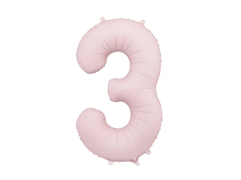Ballon de baudruche Numéro '3', 86cm, rose clair