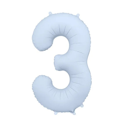 3 Year Figure Balloon Light Blue Matt Empty 86cm