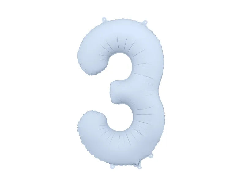 3 Year Figure Balloon Light Blue Matt Empty 86cm