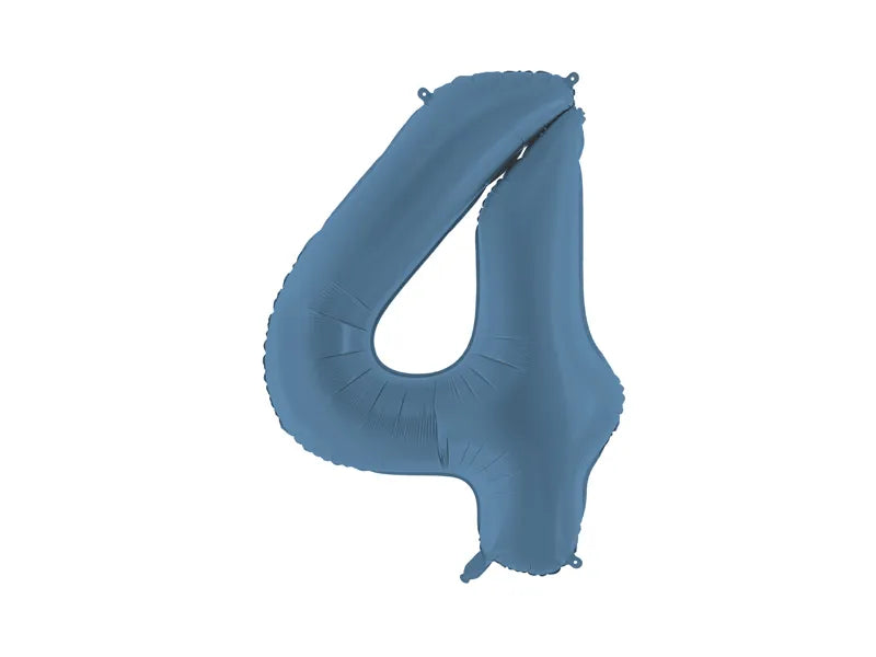 Ballon de baudruche '4', 86cm, bleu marine