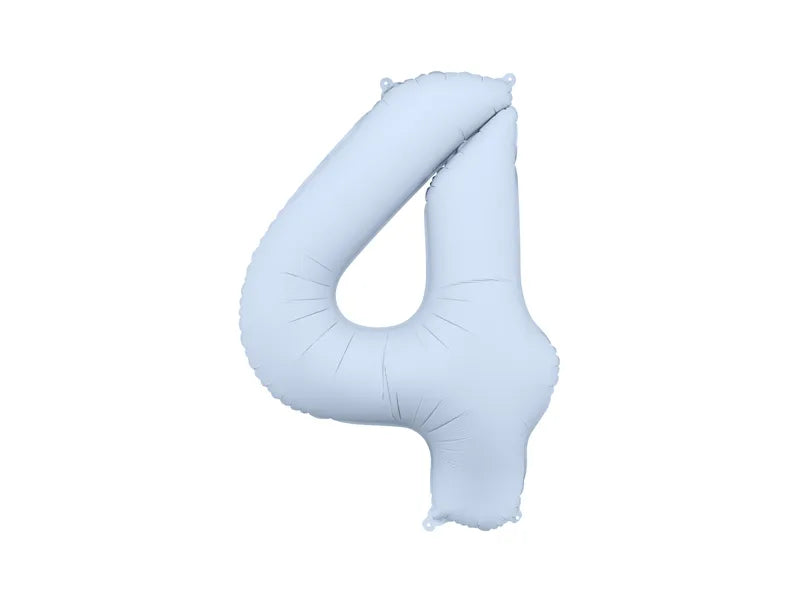 Ballon de baudruche Numéro '4', 86cm, bleu brumeux