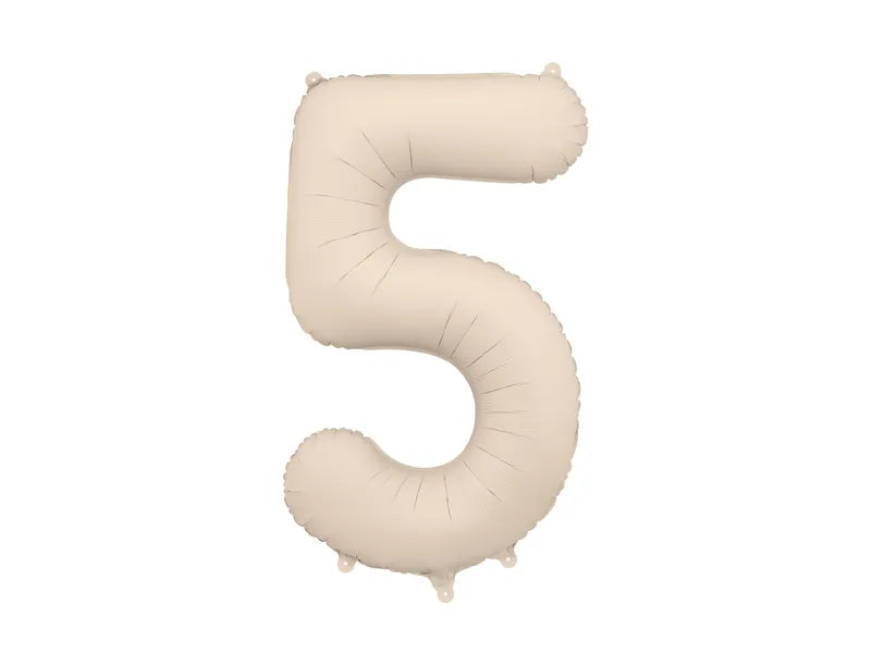 5 Year Figure Balloon Beige Matt Empty 86cm