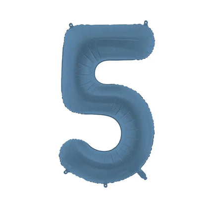 5 Year Figure Balloon Blue Matt Empty 86cm