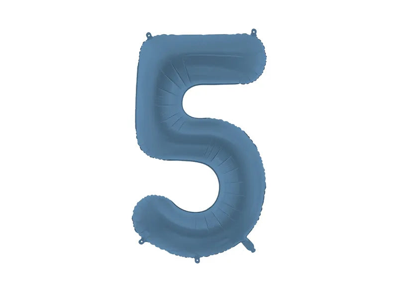 5 Year Figure Balloon Blue Matt Empty 86cm