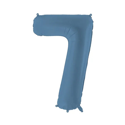 7 Year Figure Balloon Blue Matt Empty 86cm