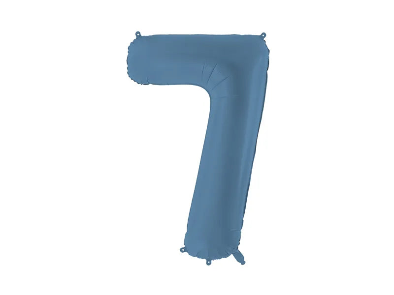 7 Year Figure Balloon Blue Matt Empty 86cm
