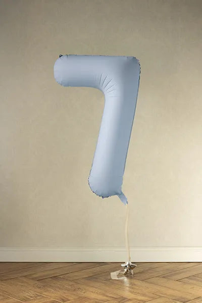 7 Year Figure Balloon Light Blue Matt Empty 86cm