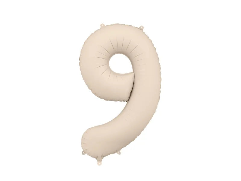 9 Year Figure Balloon Beige Matt Empty 86cm