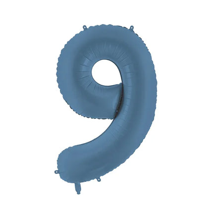 9 Year Figure Balloon Blue Matt Empty 86cm
