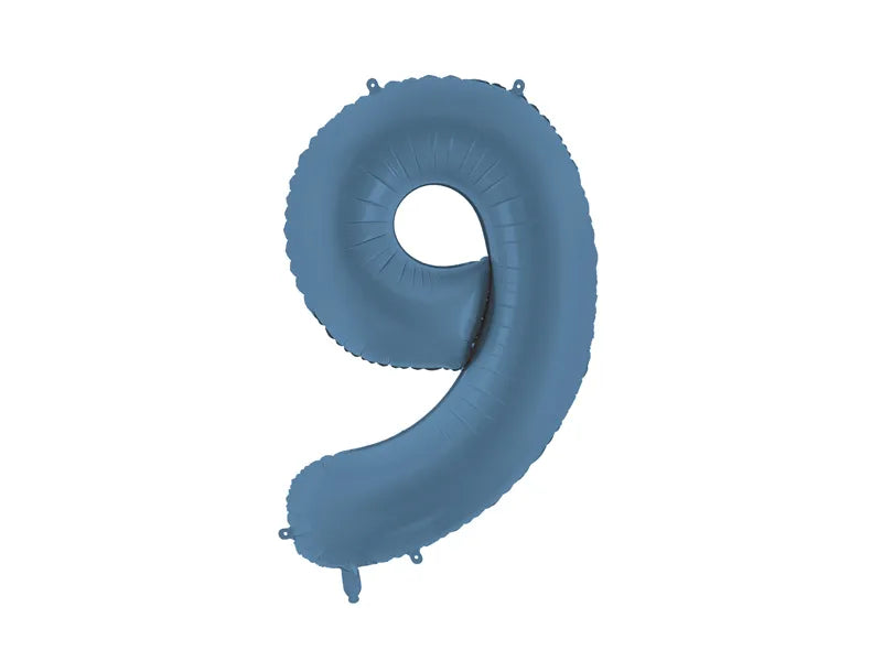 9 Year Figure Balloon Blue Matt Empty 86cm