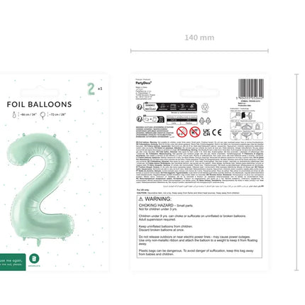 Ballon de 2 ans Vert Menthe 72cm