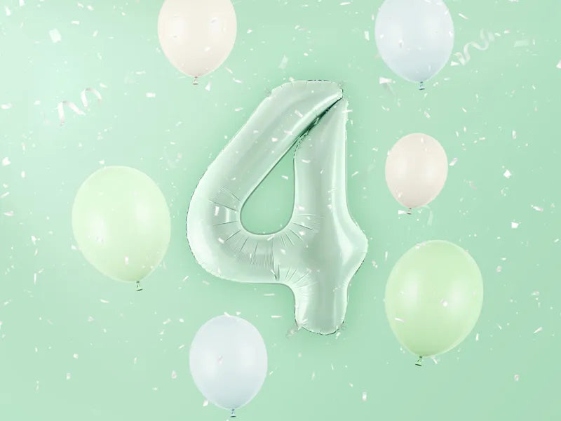 4 Year Figure Balloon Mint Green Empty 72cm