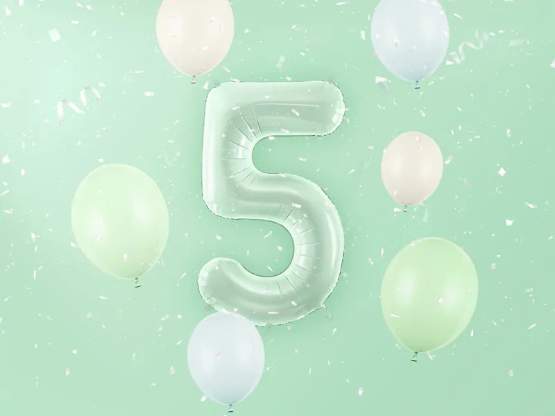 Ballon de 5 ans vert menthe vide 72cm