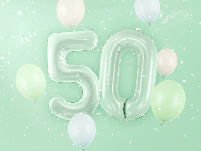 Ballon de 5 ans vert menthe vide 72cm