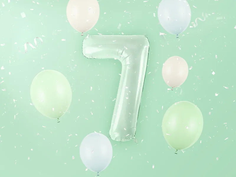 7 Year Figure Balloon Mint Green Empty 72cm