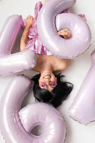 7 Year Figure Balloon Purple Empty 72cm