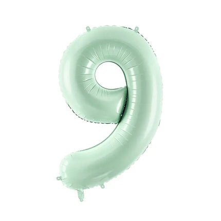9 Year Figure Balloon Mint Green Empty 72cm