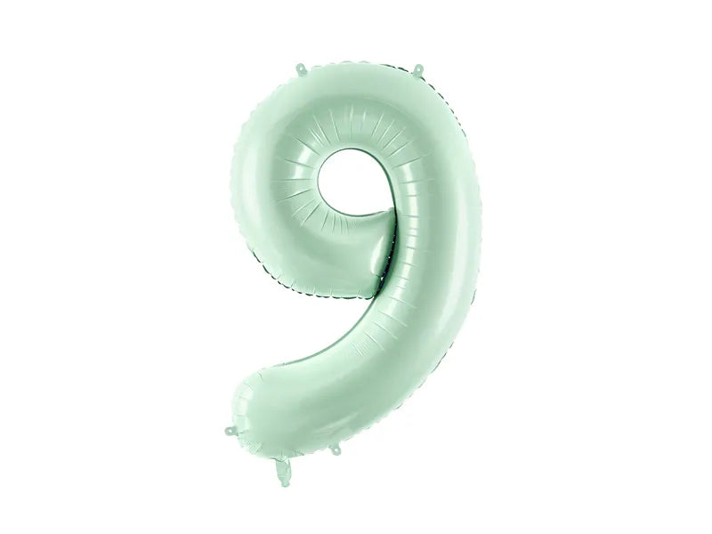 9 Year Figure Balloon Mint Green Empty 72cm