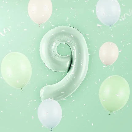 9 Year Figure Balloon Mint Green Empty 72cm