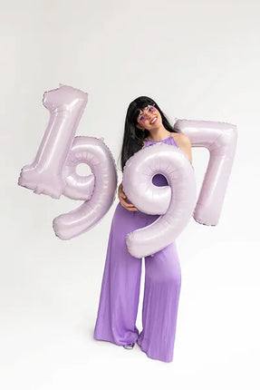 9 Year Figure Balloon Purple Empty 72cm