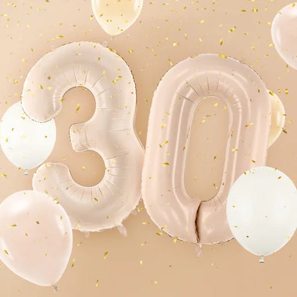 Ballon de 3 ans beige brillant vide 72cm