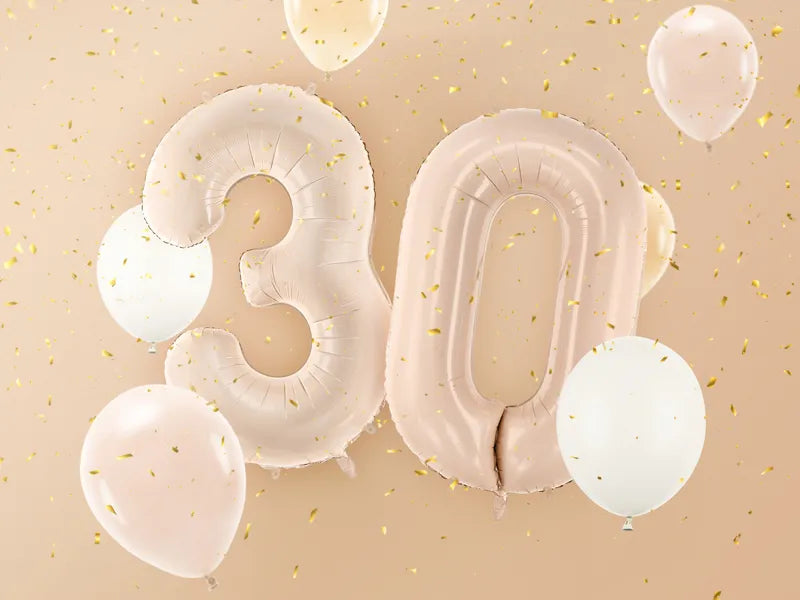 Ballon de 3 ans beige brillant vide 72cm