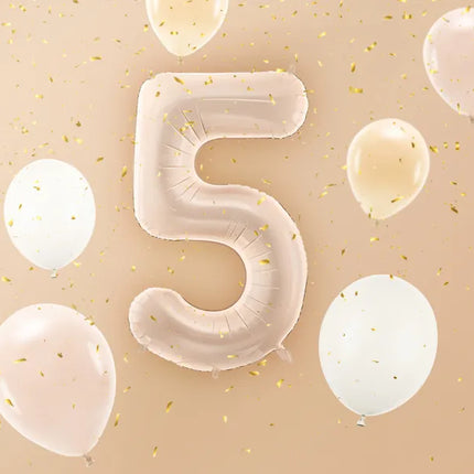 5 Year Figure Balloon Beige Gloss Empty 72cm