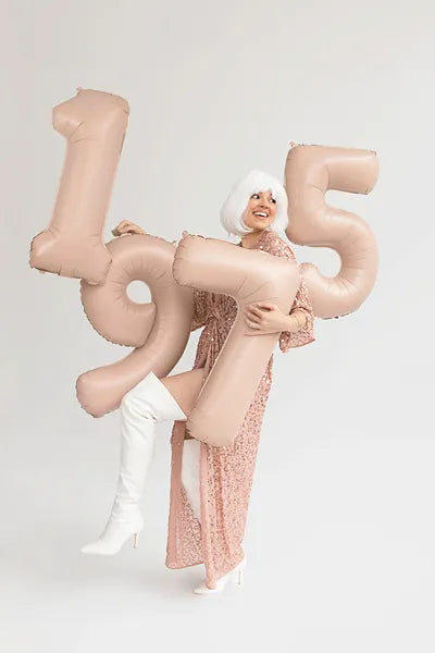 5 Year Figure Balloon Beige Gloss Empty 72cm