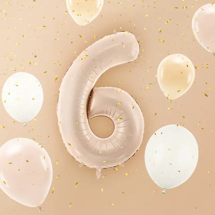 6 Year Figure Balloon Beige Gloss Empty 72cm