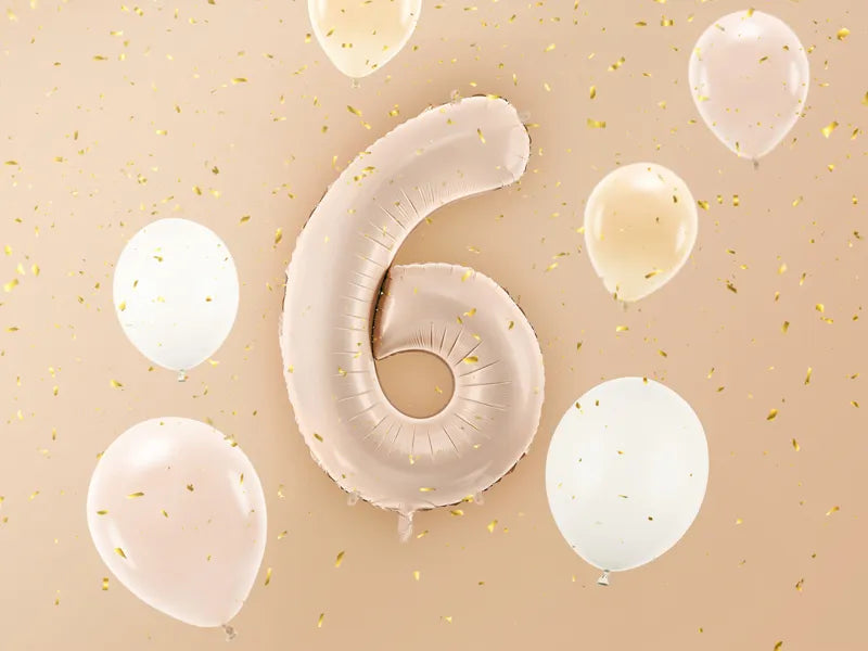 6 Year Figure Balloon Beige Gloss Empty 72cm