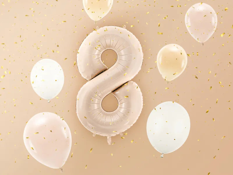 8 Year Figure Balloon Beige Gloss Empty 72cm