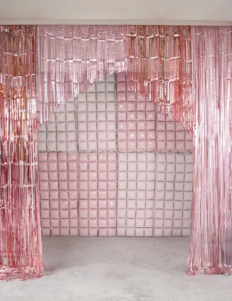 Rideau de porte rose pâle 1,10 m