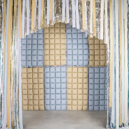 Rideau de porte bleu jaune 1,1m