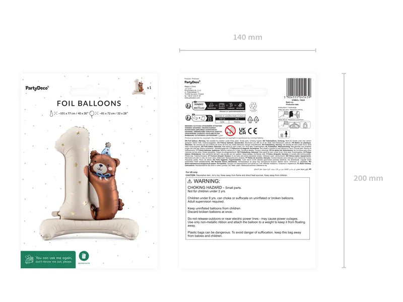 1 an Figure Ballon Ours 81cm