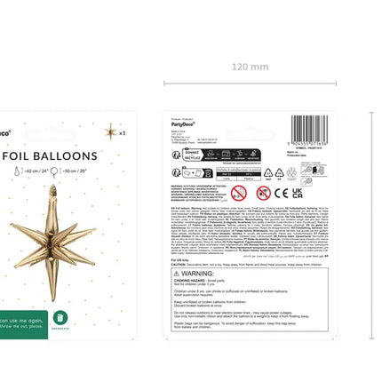 Ballon étoile doré 50cm