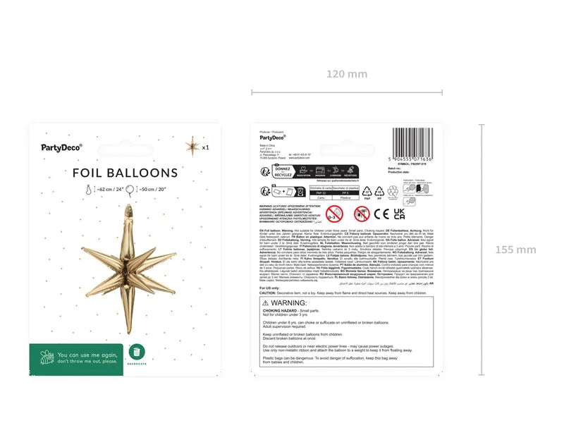 Ballon étoile doré 50cm