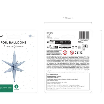 Ballon étoile bleu clair 50cm